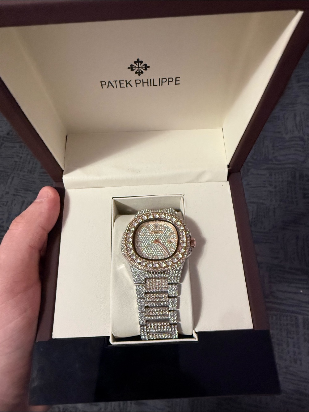 Moissanite watch with box